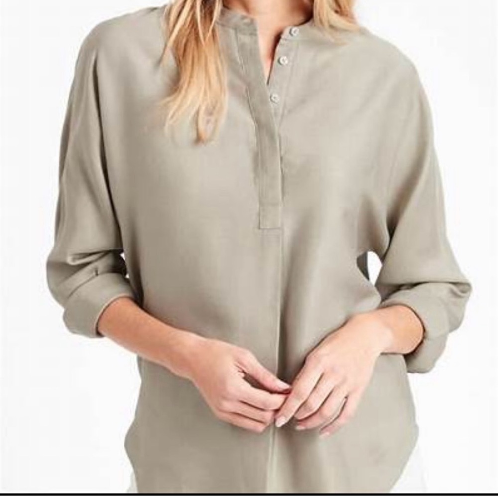 Banana Republic Feather Grey Tencel Tunic - Picture 3 of 17